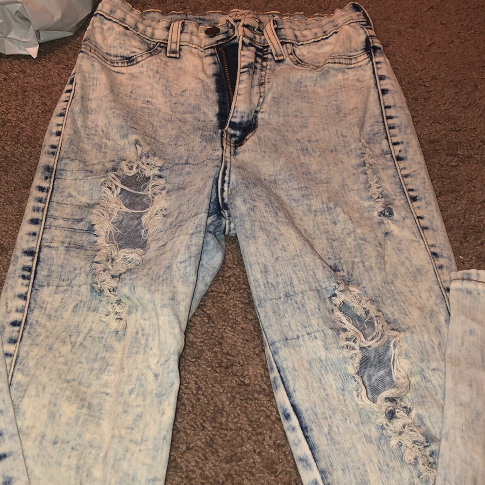 Acid wash super skinny jeans